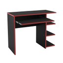 Ver imagem 4 de Mesa Escrivaninha para Computador Escritório Home Office Pc Gamer.:preto / Vermelho