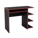 Ver imagem 5 de Mesa Escrivaninha para Computador Escritório Home Office Pc Gamer.:preto / Vermelho