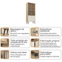 Ver imagem 4 de Buffet Aparador 2 Portas Retrô 88cm e Cristaleira Branco/Amendoa/Off White