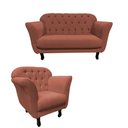 Ver imagem 3 de Kit Namoradeira + 1 Poltrona Decorativa Dália Bouclé Terracota