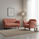 Ver imagem 2 de Kit Namoradeira + 1 Poltrona Decorativa Dália Bouclé Terracota
