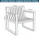Ver imagem 3 de Conjunto 2 Poltronas e 1 Sofá 2 Lugares Área Externa Verte Eco Rivatti Polipropileno Pêssego