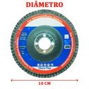 Ver imagem 4 de Kit 16 Disco Flap Lixa de Desbaste 100mm Grão 80