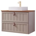 Ver imagem 1 de Gabinete de Banheiro Sense com Cuba 80cm Cappuccino/freijo - Mgm
