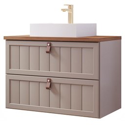 Gabinete de Banheiro Sense com Cuba 80cm Cappuccino/freijo - Mgm - 1