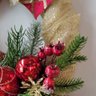 Guirlanda Clássica Tecido Glitterinado Dourado 40cm - 5