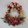 Guirlanda Clássica Tecido Glitterinado Dourado 40cm - 1