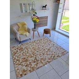 Tapete de Couro Quadriculado 2,00 X 1,50 M Bege - 1