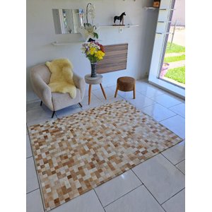 Tapete de Couro Quadriculado 2,00 X 1,50 M Bege