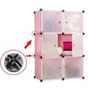 Ver imagem 3 de Guarda Roupa Modular Portatil Arara Organizador Cabideiro 6 Portas Brinquedos Praia Campo Rosa