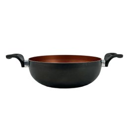 Panela Frigideira Caçarola WOK 24 cm Antiaderente Alumínio - Cobre - 2