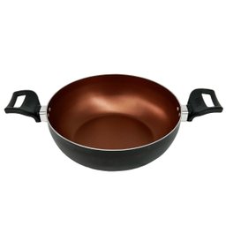 Panela Frigideira Caçarola WOK 24 cm Antiaderente Alumínio - Cobre - 1