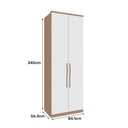 Ver imagem 4 de Guarda Roupa 2 Portas com Colmeia 245cm Setiba Plus Carvalho/branco