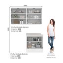 Ver imagem 3 de Lavanderia Modulada 03 Peças 100% MDF com Tampo HP/Calcare Emilly Branco 