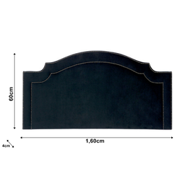 Cabeceira Queen Provençal Monaco2 Luxo Estofada Com Tachas - Veludo Preto - 2
