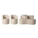 Ver imagem 2 de Conjunto Decorativo 02 Poltronas + Sofá Curvo Orgânico Nature Gaia Veludo Bege - Montanaris Decor