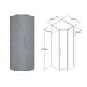 Ver imagem 3 de Modulado de Quarto Closet de Canto Oblíquo Rizon/linea C/ 1 Porta Neve - Novo Horizonte
