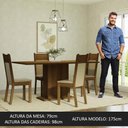 Ver imagem 3 de Conjunto Sala de Jantar Mesa Tampo de Madeira 4 Cadeiras Rustic/crema/bege Elisa Madesa