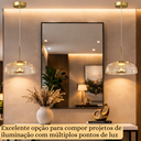Ver imagem 5 de Lustre Pendente 22,5cm Vidro Âmbar Luz Indireta Redondo Luminária Teto Gimpo Kjdde-271-amb