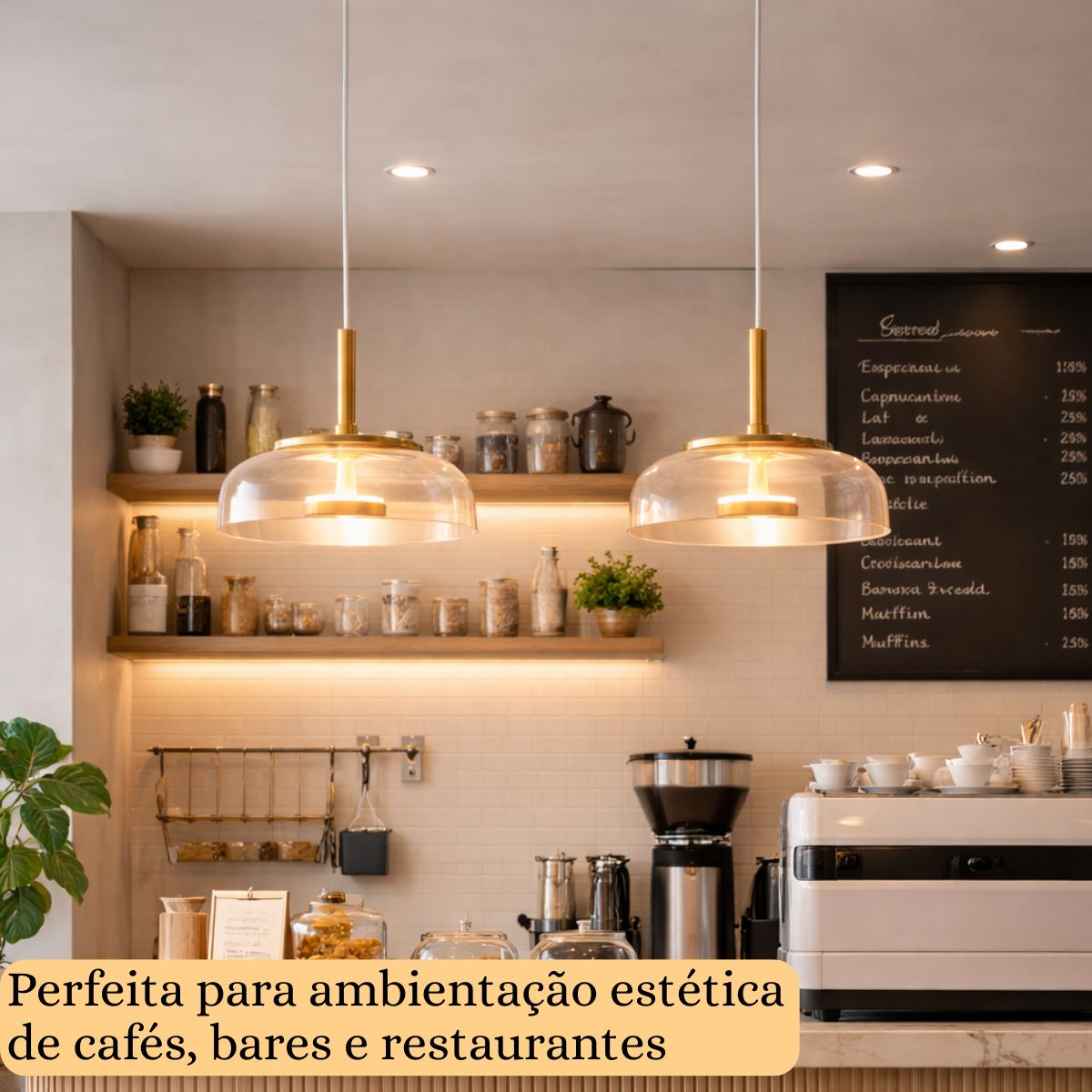 Ver imagem 3 de Lustre Pendente 22,5cm Vidro Âmbar Luz Indireta Redondo Luminária Teto Gimpo Kjdde-271-amb