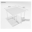 Ver imagem 3 de Conjunto Mesa de Jantar Retangular Branca 4 Cadeiras Estofado Riviera Industrial Branco Don Castro D