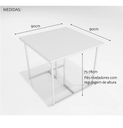 Ver imagem 3 de Conjunto Mesa de Jantar Retangular Branca 4 Cadeiras Estofado Riviera Industrial Branco Don Castro D