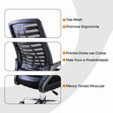 Ver mais imagens de Cadeira de Escritório Oficial Esteirinha Mesh Ergonômica Giratória - Preto - 10