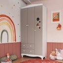 Ver mais imagens de Conjunto para Quarto Infantil com Guarda-roupa e Cômoda Trocador Encanto