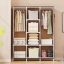 Ver imagem 4 de Guarda Roupa Armario Portatil Prateleiras Organizador Brinquedos Arara Cabideiro Sapatos Azul