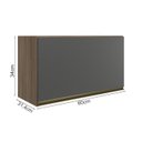 Ver imagem 3 de Armario Aereo Basc Mdf 60 Cm Kali 16337 Carvalho Toq Chumbo Nicioli