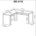 Ver imagem 5 de Kit Escritório com Mesa em L Gaveteiro Volante e Estante Br Cor:branco