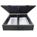 Ver imagem 3 de Base Box Baú para Cama Casal King 192x203cm Bipartido Liz S05 Suede Bordado Cinza - Mpozenato