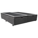 Ver imagem 1 de Base Box Baú para Cama Casal King 192x203cm Bipartido Liz S05 Suede Bordado Cinza - Mpozenato