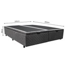 Ver imagem 4 de Base Box Baú para Cama Casal King 192x203cm Bipartido Liz S05 Suede Bordado Cinza - Mpozenato