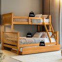 Ver imagem 2 de Treliche Casal Solteiro Madeira Maciça C/ Cama Aux Solteiro