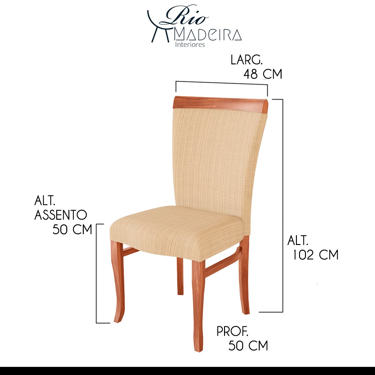 Kit Sala de Jantar Completo Italy Mesa para 6 Cadeiras Aparador Madeira Maciça Linho Bege M58 - RMI - 3