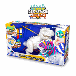 Brinquedo Educativo Dinossauro Rex Branco para Colorir - 2