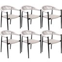 Ver imagem 1 de Kit 06 Cadeiras Decorativas Área Gourmet Base Preto Corda Náutica Nevada R01 Amêndoa - Lyam Decor