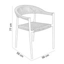Ver imagem 4 de Kit 06 Cadeiras Decorativas Área Gourmet Base Preto Corda Náutica Nevada R01 Amêndoa - Lyam Decor