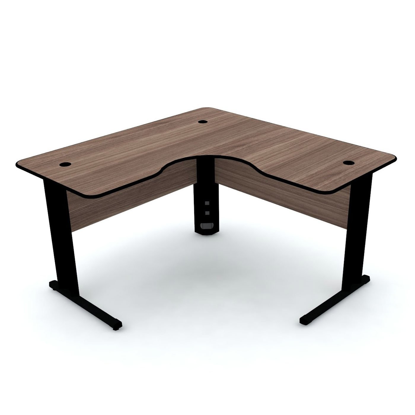 MESA EM L P/ ESCRITÓRIO 150X150 PANDIN MAXXI - WALNUT/PRETO ETP1515