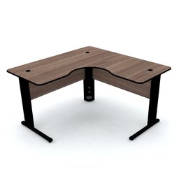 MESA EM L P/ ESCRITÓRIO 150X150 PANDIN MAXXI - WALNUT/PRETO ETP1515 - 1