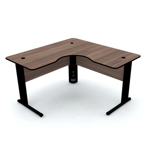 MESA EM L P/ ESCRITÓRIO 150X150 PANDIN MAXXI - WALNUT/PRETO ETP1515
