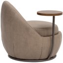 Ver imagem 5 de Kit 02 Poltrona Decorativa Giratória Yumi com Mesa Lateral Esquerda C06 Couríssimo Bege A-396 - Lyam