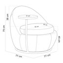 Ver imagem 4 de Kit 02 Poltrona Decorativa Giratória Yumi com Mesa Lateral Esquerda C06 Couríssimo Bege A-396 - Lyam