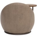 Ver imagem 6 de Kit 02 Poltrona Decorativa Giratória Yumi com Mesa Lateral Esquerda C06 Couríssimo Bege A-396 - Lyam