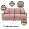 Sofá-cama Sem Caixa Retrátil 4 Lugares Suede Rosa Claro - 6
