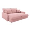 Sofá-cama Sem Caixa Retrátil 4 Lugares Suede Rosa Claro - 5