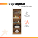 Ver imagem 5 de Armário Multiuso Organizador para Escritório ou Lavanderia 4 Prateleiras Belem Madeirado / Off