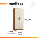 Ver imagem 3 de Armário Multiuso Organizador para Escritório ou Lavanderia 4 Prateleiras Belem Madeirado / Off