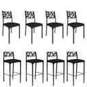 Ver imagem 1 de Kit 4 Cadeira E 4 Banquetas Luiza Gourmet-assento Preto